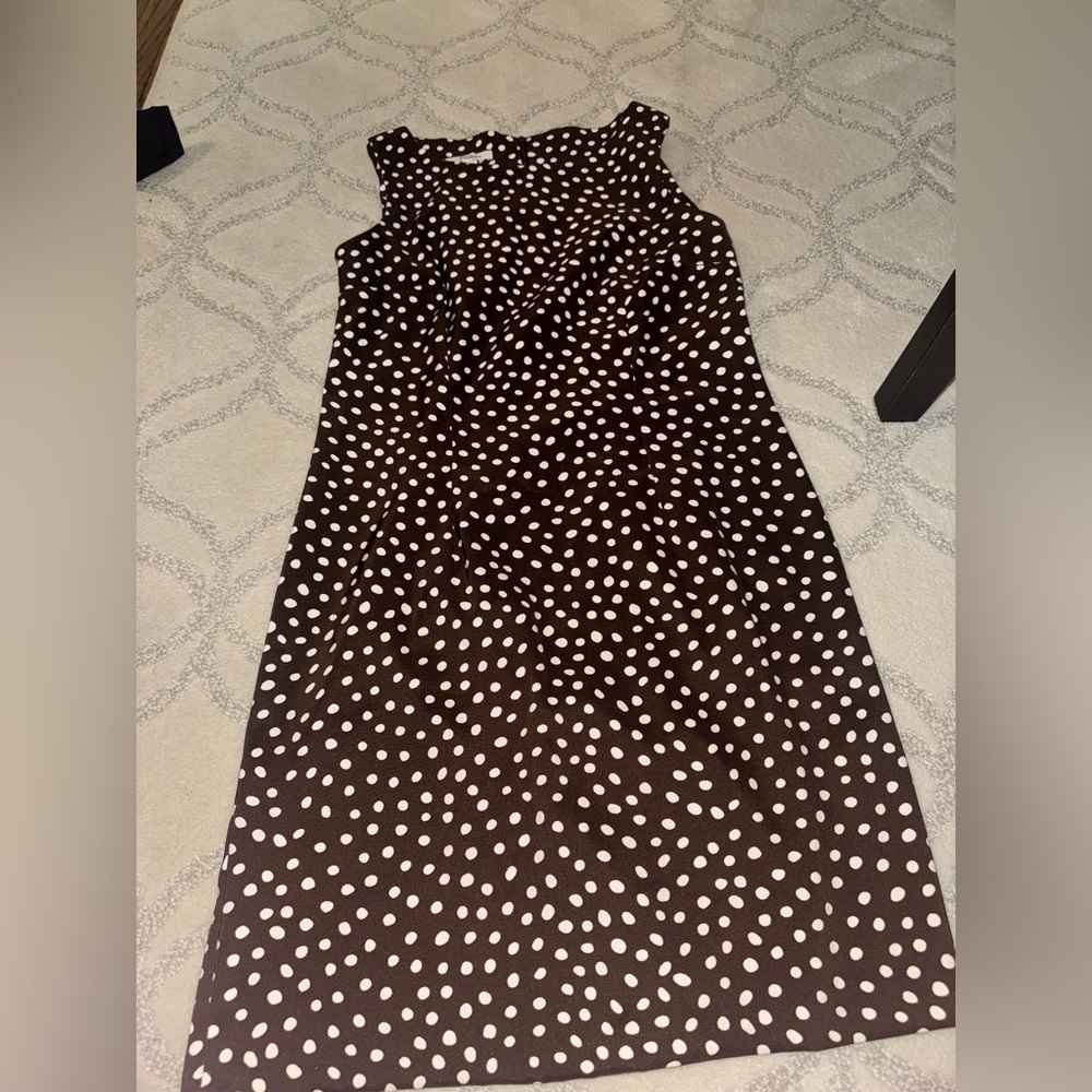 Vintage brown polka dot dress barn dress